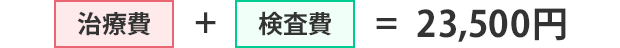 治療費+検査費=23,500円